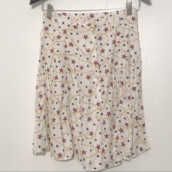 VINTAGE STARLET inc STARS Rayon button up skirt S - Picture 3 of 11